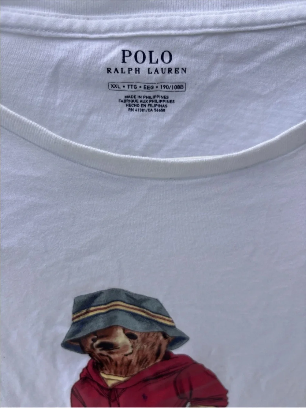 Ralph Lauren Kids White Polo Bear Graphic Tee